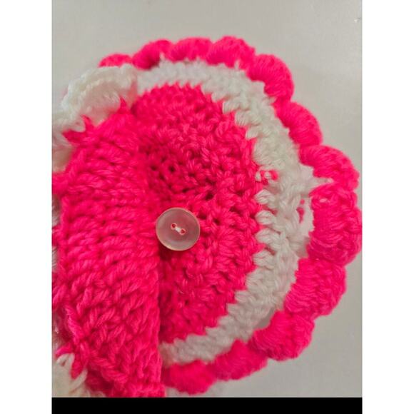 Vintage plastic Doll Face crochet Potholder Set of 3, Handmade Doily Cottagecore - Picture 6 of 7